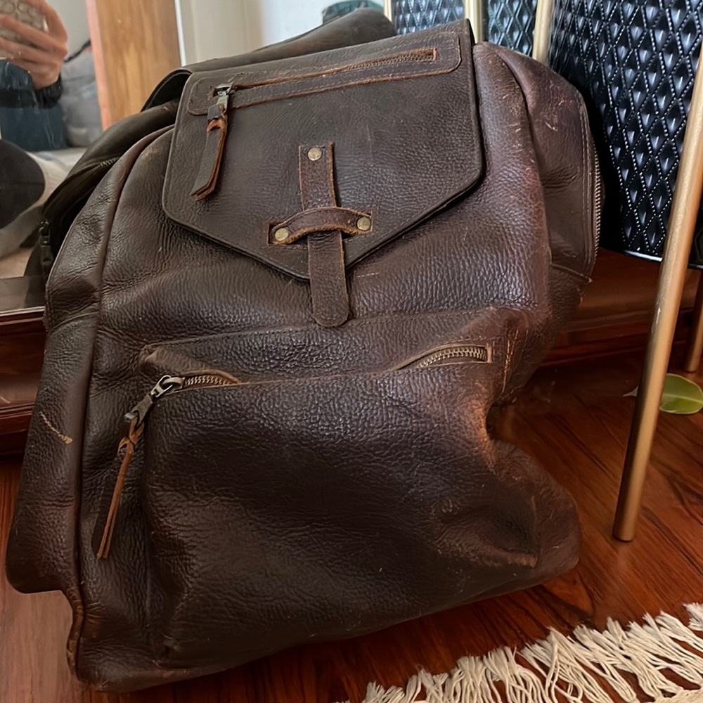 Genuine leather backpack